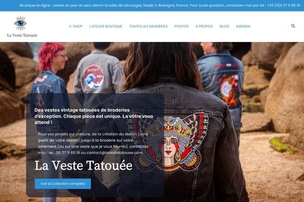 Boutique en ligne WordPress La Veste Tatouée, vestes brodées à Rennes