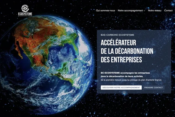 Site WordPress de BC-ECOSYSTEME, accélérateur de la décarbonation des entreprises à Rennes